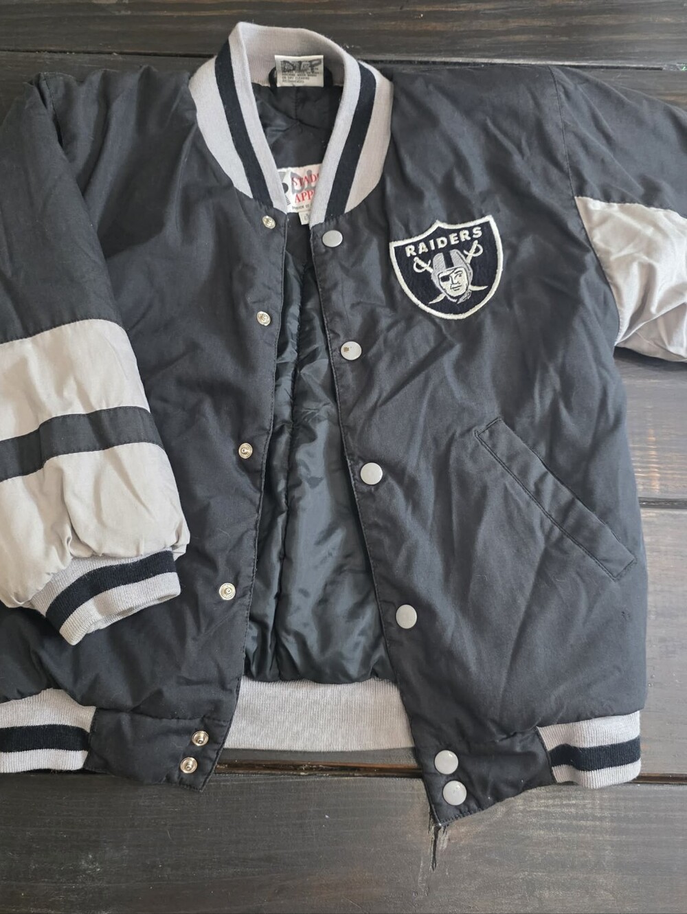 Rare Vintage 80s 90s Raiders Stadium Apparel Bomber Jacket Youth Small 8/10 Coat